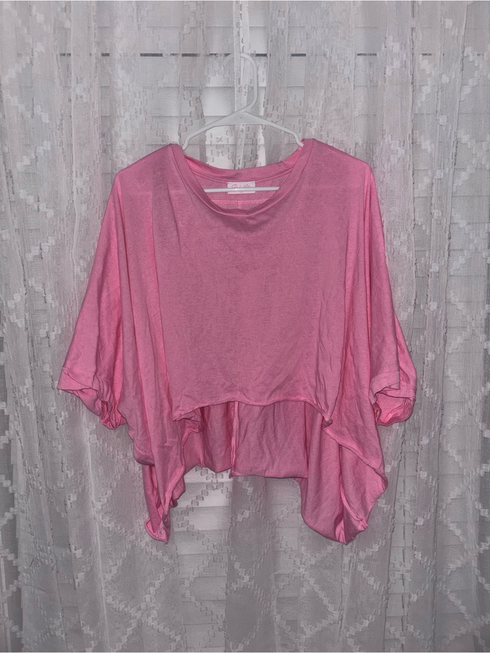 NWOT Pink Lily Oversized Bright Pink Draped Boxy Top